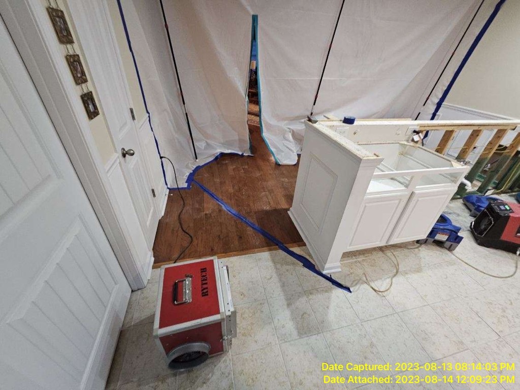 Water damage cleanup in a Myrtle Beach, SC property where emergency services were needed